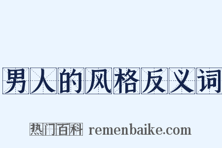 男人的风格反义词是什么意思的图片